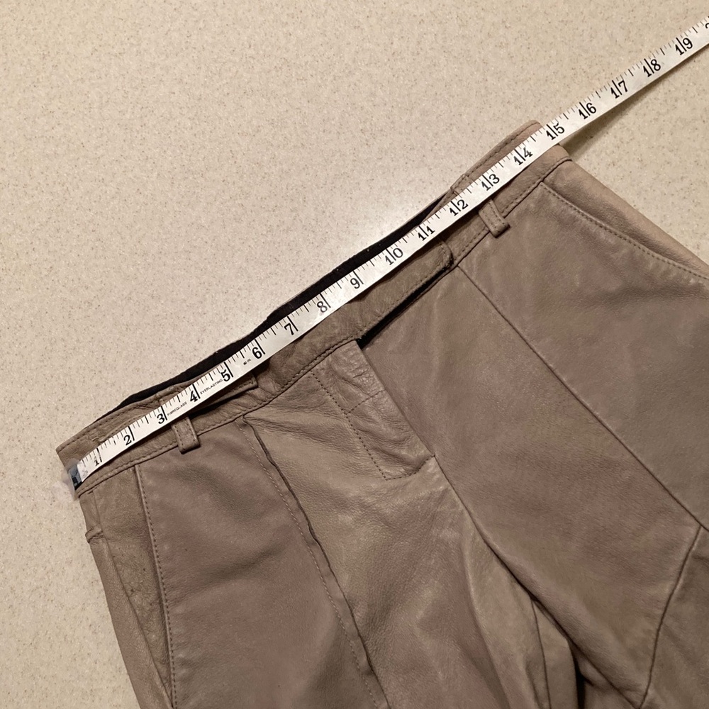 Poleci Taupe Leather Pants 30" Waist  **Very Worn** - Picture 9 of 16
